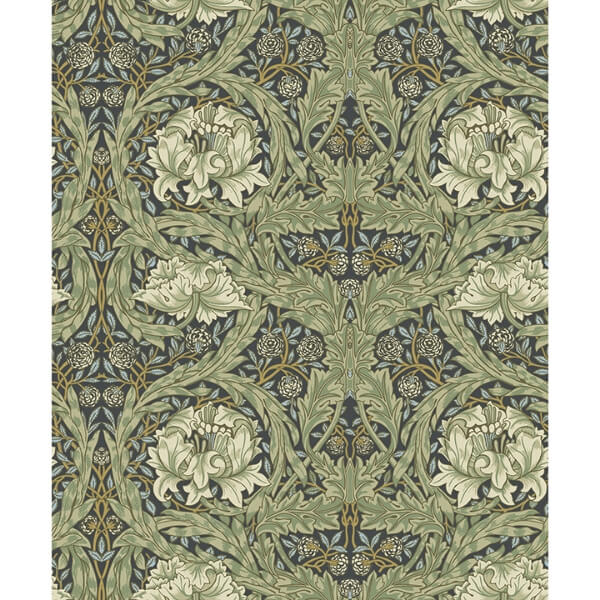 African Marigold Sea Green Floral Wallpaper