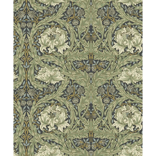 African Marigold Sea Green Floral Wallpaper