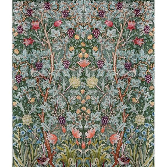 Vine Embroidery Sea Green Wall Mural