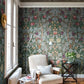 Vine Embroidery Sea Green Wall Mural