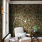 Vine Embroidery Dark Green Wall Mural