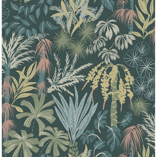 Everglades Dark Green Botanical Wallpaper