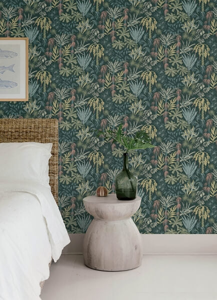 Everglades Dark Green Botanical Wallpaper