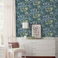 Everglades Teal Botanical Wallpaper