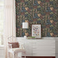 Everglades Black Botanical Wallpaper