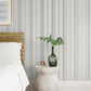 Navarres Stripe Charcoal Faux Linen Wallpaper