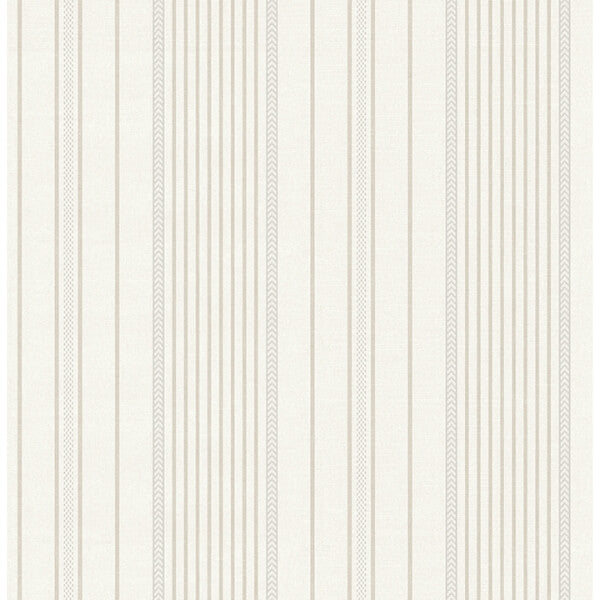 Navarres Stripe Neutral Faux Linen Wallpaper