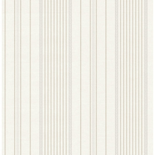 Navarres Stripe Neutral Faux Linen Wallpaper