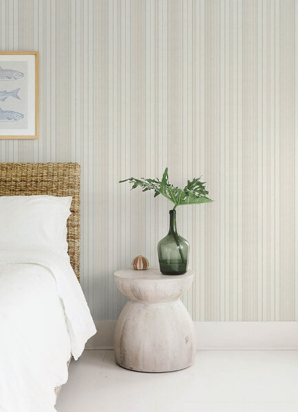 Navarres Stripe Neutral Faux Linen Wallpaper