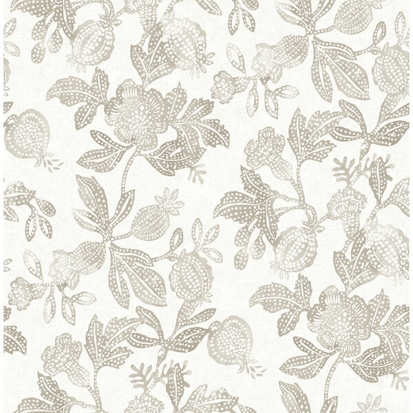 Beach Rose Neutral Floral Fruits Wallpaper