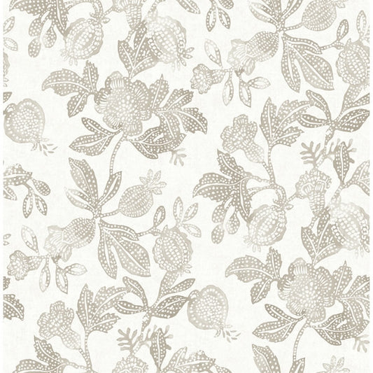 Beach Rose Neutral Floral Fruits Wallpaper