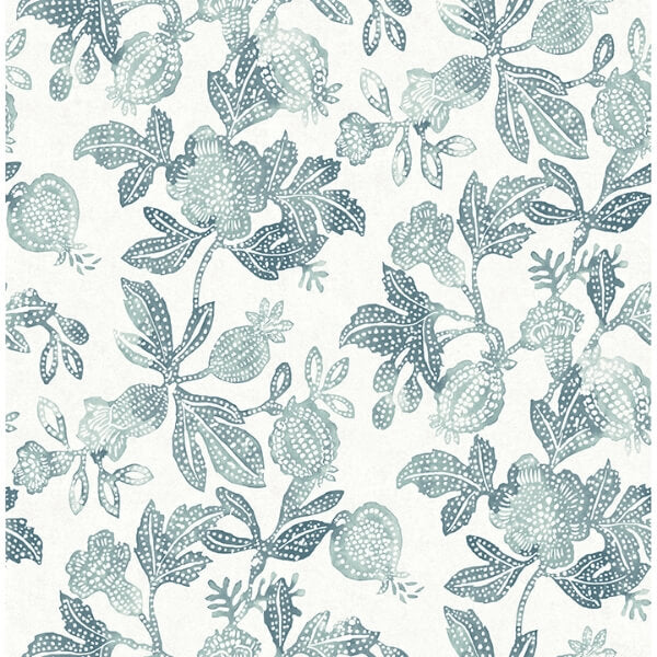 Beach Rose Teal Floral Fruits Wallpaper
