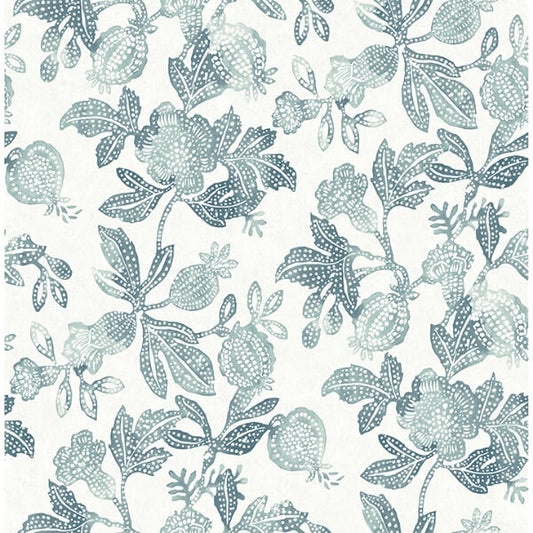 Beach Rose Teal Floral Fruits Wallpaper