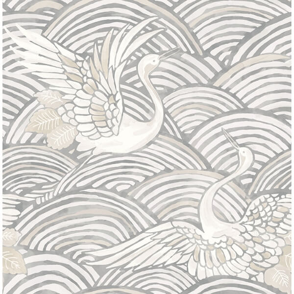 Egret Slate Tidal Dance Wallpaper