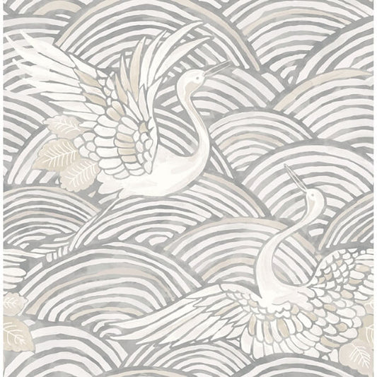 Egret Slate Tidal Dance Wallpaper