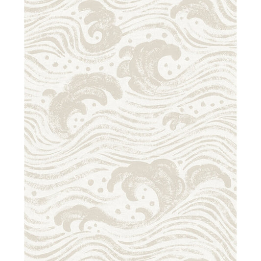 Swell Beige Ocean Wave Wallpaper