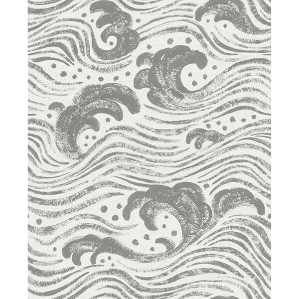 Swell Charcoal Ocean Wave Wallpaper