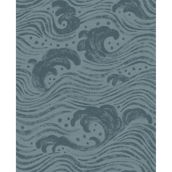 Swell Teal Ocean Wave Wallpaper