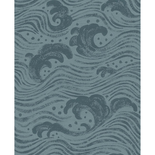 Swell Teal Ocean Wave Wallpaper