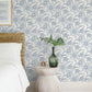 Star Flower Blue Floral Trail Wallpaper