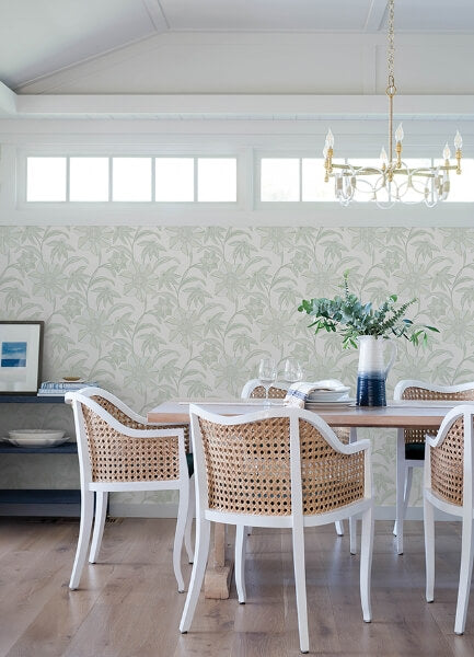 Star Flower Light Green Floral Trail Wallpaper