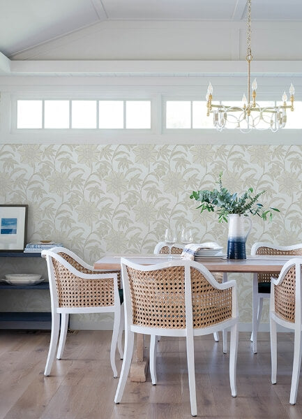 Star Flower Beige Floral Trail Wallpaper