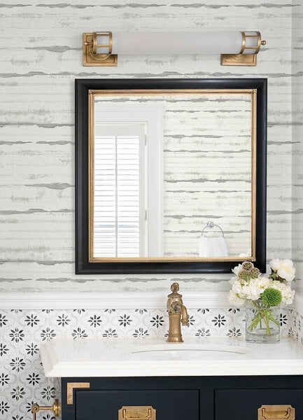 Destin Grey Stripe Wallpaper