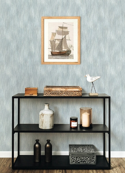 Largo Turquoise Striated Wallpaper