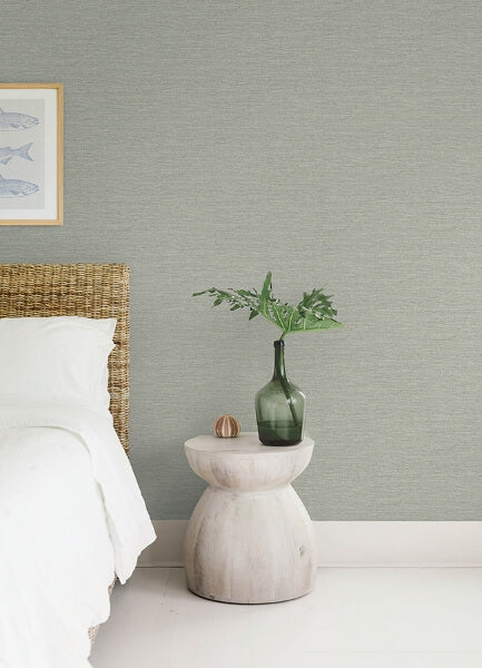 Malin Seafoam Faux Grasscloth Wallpaper