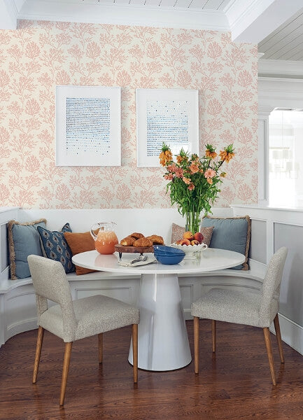 Tortuga Pink Coral Weave Wallpaper