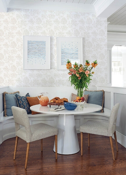 Tortuga Dove Coral Weave Wallpaper