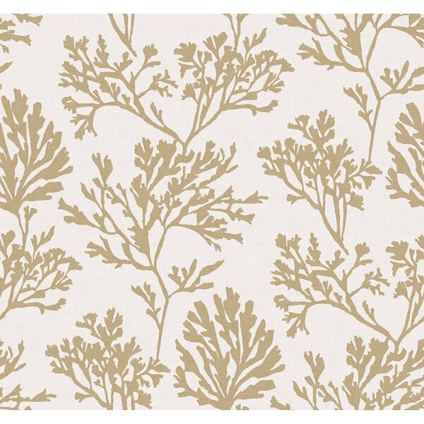 Tortuga Gold Coral Weave Wallpaper