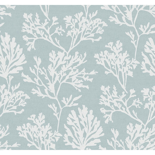 Tortuga Sky Blue Coral Weave Wallpaper