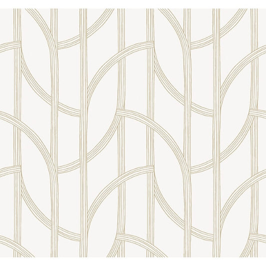 Salvo Gold Curved Contours Wallpaper