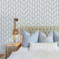 Salvo Navy Curved Contours Wallpaper