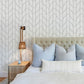 Salvo Silver Curved Contours Wallpaper