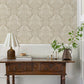 Finch Neutral Woodland Damask Wallpaper