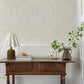 Finch Ivory Woodland Damask Wallpaper