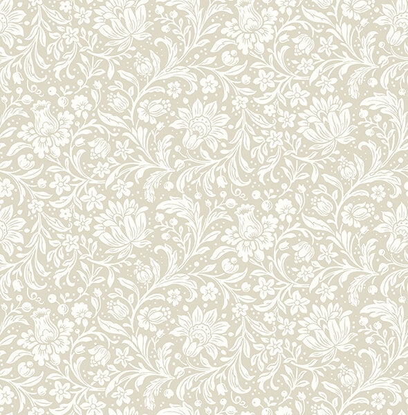 Hague Beige Floral Trail Wallpaper