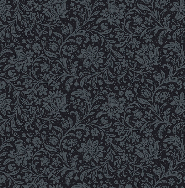 Hague Dark Blue Floral Trail Wallpaper