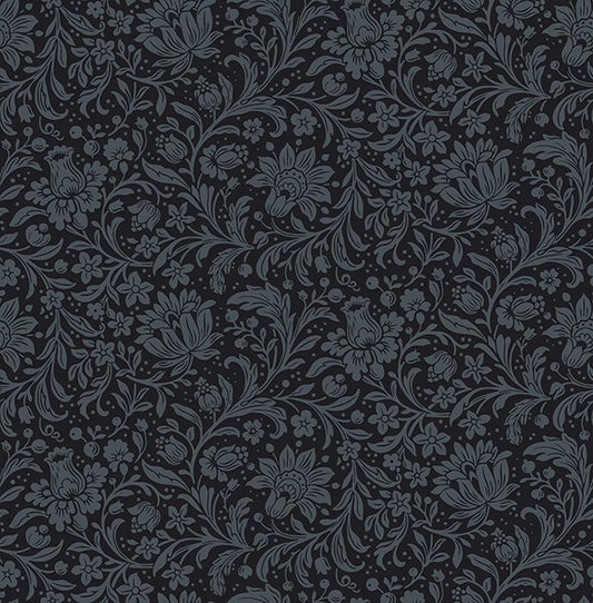 Hague Dark Blue Floral Trail Wallpaper