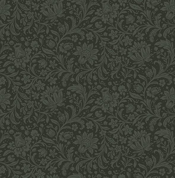 Hague Dark Green Floral Trail Wallpaper
