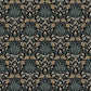Woodbury Black Floral Damask Wallpaper