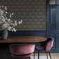 Woodbury Black Floral Damask Wallpaper