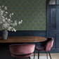 Woodbury Evergreen Floral Damask Wallpaper