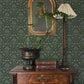 Woodbury Evergreen Floral Damask Wallpaper