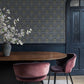 Woodbury Navy Floral Damask Wallpaper