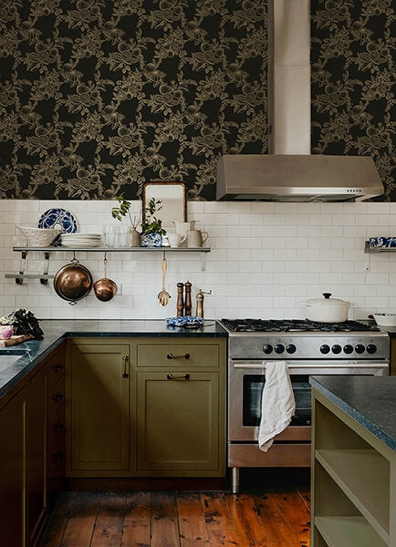 Gerty Gold Fruit Toile Wallpaper