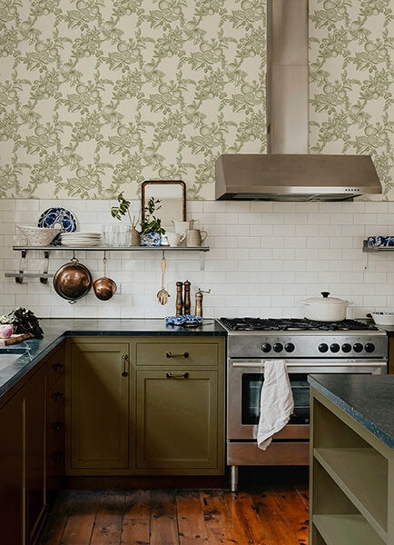 Gerty Green Fruit Toile Wallpaper