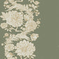 Gisela Green Floral Columns Wallpaper